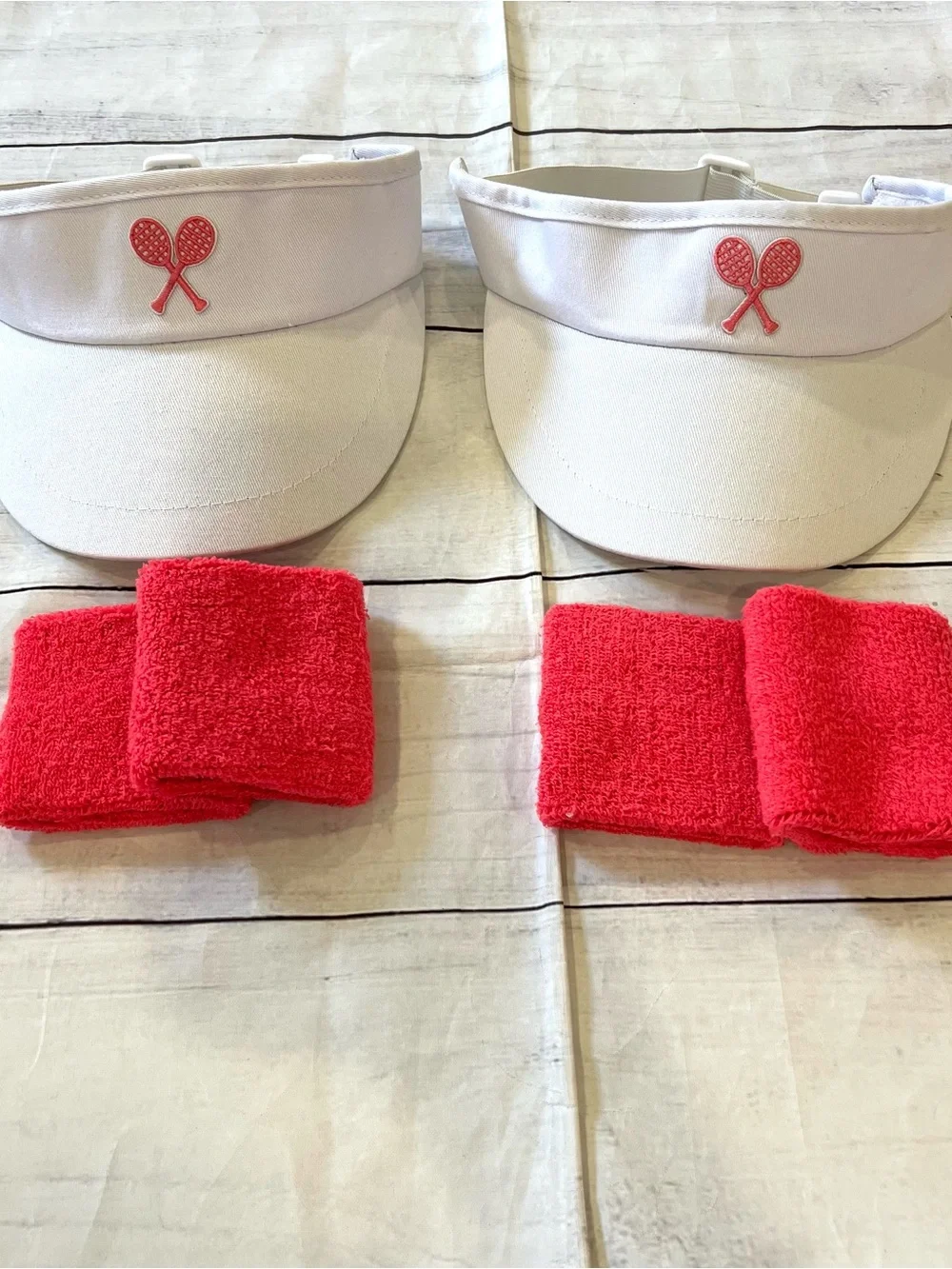2 Sets: Tennis Visor & Wrist Sweatbands